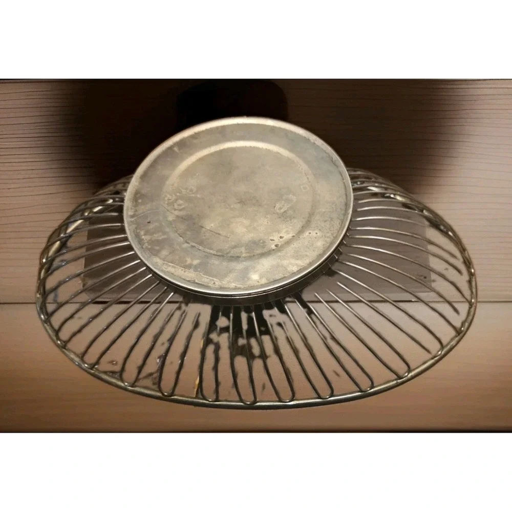 Pair of Silverplate Wire Bowl Basket Pedestal Footed Base Round & Oval 9